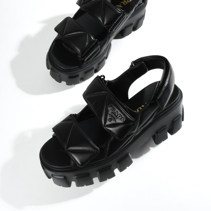 楽天市場】PRADA プラダ レザーサンダル シューズ モノリス 1X439N 038 