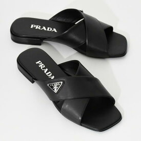 PRADA プラダ サンダル トライアングルロゴスライド 1XX659 07I レディース ブラック 黒 BLACK サンダル ミュール レザー シンプル モード 春夏 人気 おすすめ ギフト プレゼント rc0420