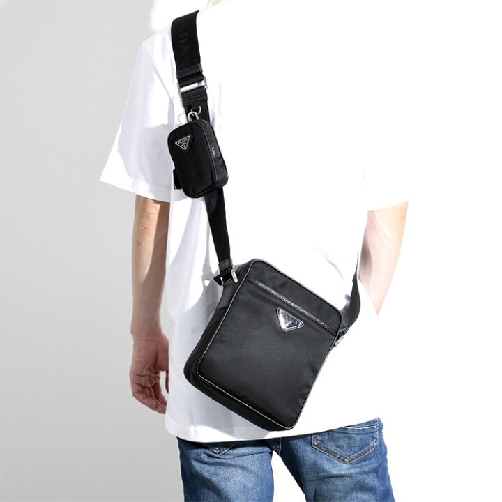 楽天市場 Prada プラダ バッグ ショルダーバッグ Ry Nylon 2vh112 2dmh メンズ Black ブラック 黒 ナイロン ポーチ付き 三角ロゴ トライアングル 斜め掛け ロゴ 新作 おすすめ ギフト プレゼント セレクトショップfelice