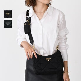 PRADA プラダ バッグ ショルダーバッグ Re-Nylon 1BC151 RDJN レディース ロゴ NERO ストラップ ブラック シルバー ゴールド パテッド ホーボー ポーチ付き キルティング
