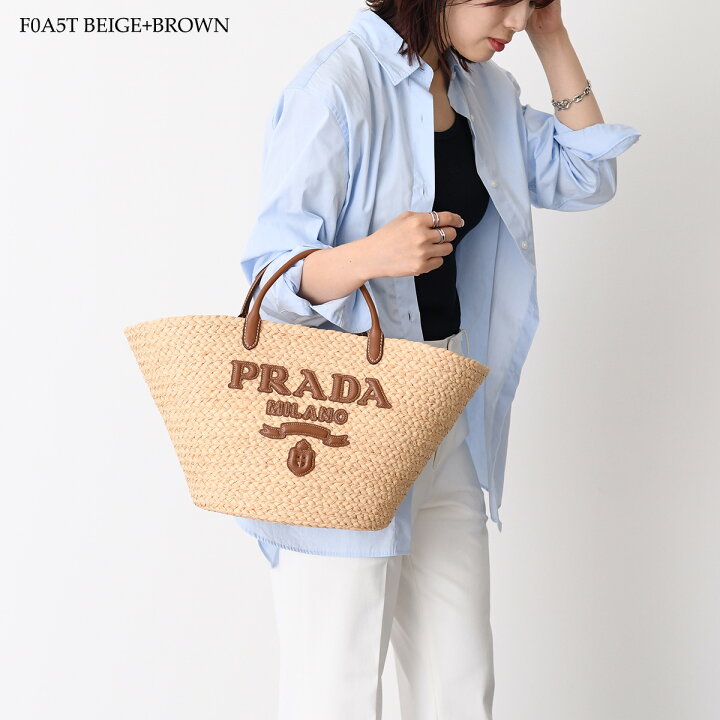 楽天市場】PRADA プラダ かごバッグ バッグ ラージ ラフィアxレザー 