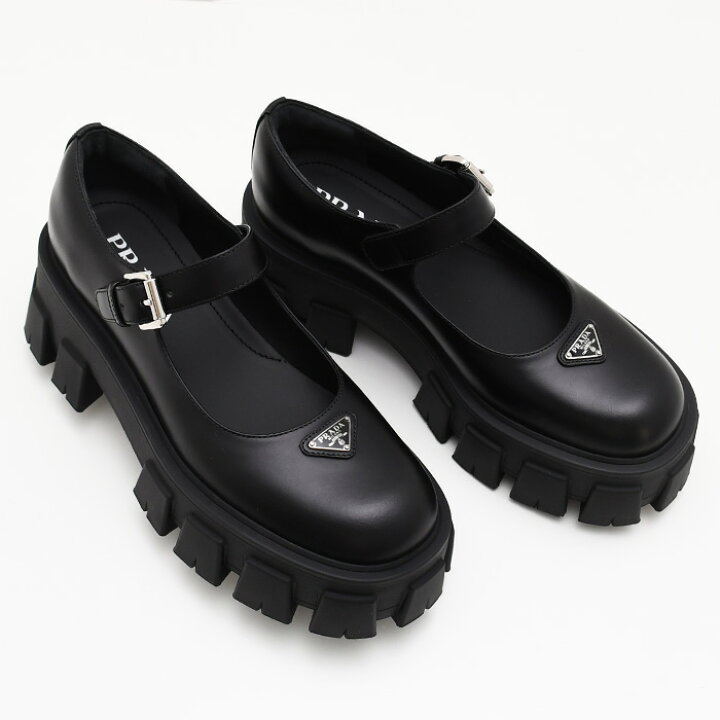 楽天市場】PRADA プラダ ローファー ブラッシュド レザー モノリス 