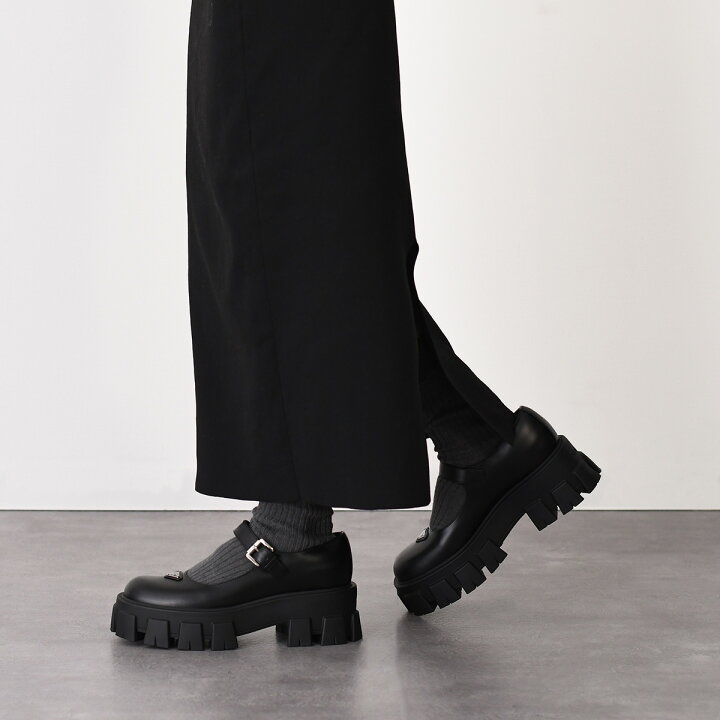 楽天市場】PRADA プラダ ローファー ブラッシュド レザー モノリス 