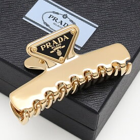 PRADA プラダ ヘアアクセサリー メタル ヘアクリップ 1IF103 2BA6 レディース ゴールド ロゴ