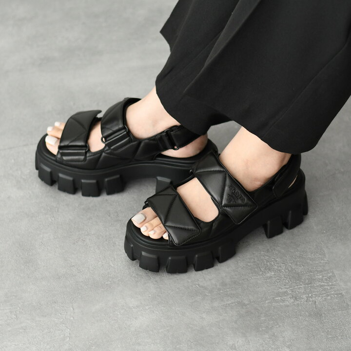 楽天市場】PRADA プラダ レザーサンダル シューズ モノリス 1X439N 038  