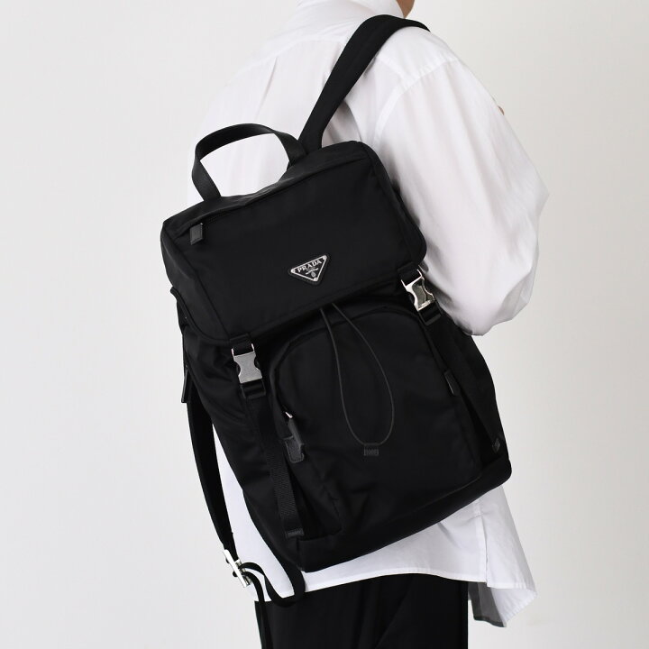 プラダ ナイロン三角ロゴバックパック ブラック ミディアム (1B (PRADA 