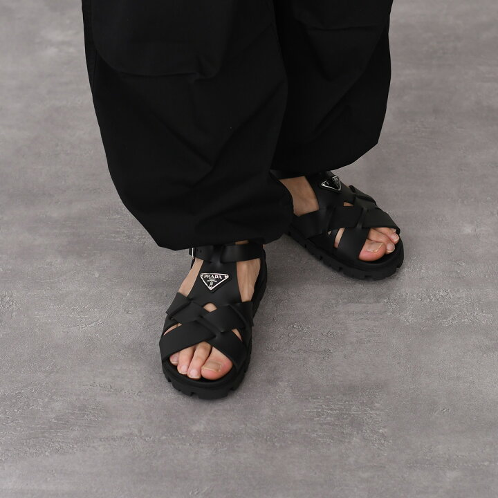 楽天市場】PRADA プラダ サンダル 靴 シューズ ラバー クロスサンダル 
