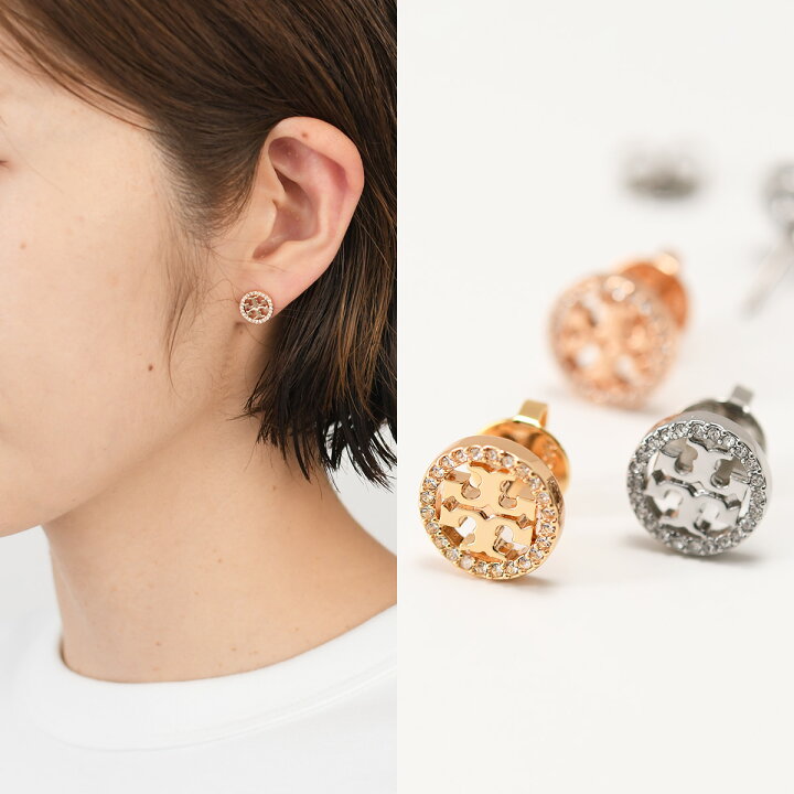 楽天市場】TORY BURCH トリーバーチ ミラー パヴェ スタッズ ピアス 