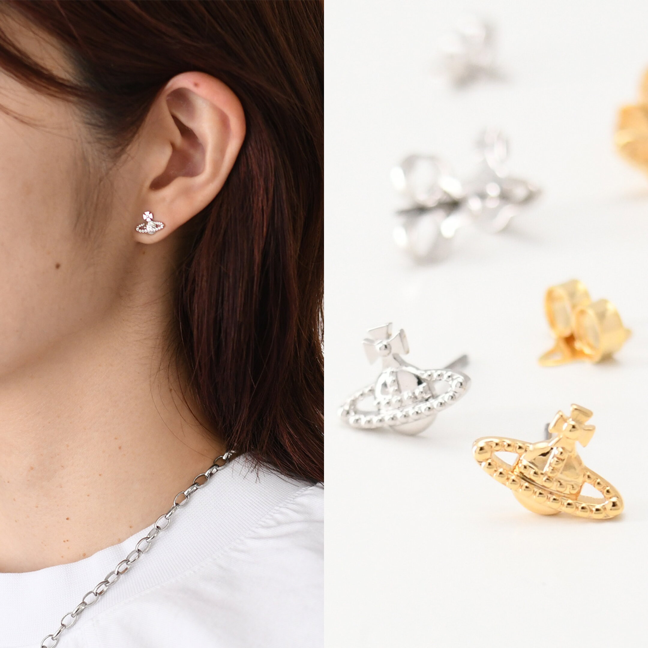 Vivienne Westwood ヴィヴィアン ウエストウッド ピアス アクセサリー FARAH 62010015 レディース GOLD ゴールド PLATINUM シルバー オーブ ロゴ メタル ギフト バタフライキャッチ