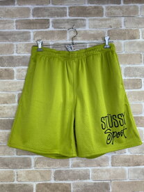 【中古】 24SS STUSSY ステューシー パンツ MESH SHORT SPORT メッシュ ショート ハーフ ライム L 33848421