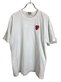 【中古】PLAY COMME des GARCONS プレイ コムデギャルソン Double Red Heart S/S T-Shirt　ロゴ　刺繍　az-t288 ホワイト L 44787324