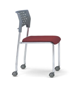 【送料無料】【4脚セット】スタッキングチェア MC-231Gクロームメッキタイプ 【素材・カラー選べます】オフィス家具 会議 チェア/椅子グレーシェル仕様/キャスター付き