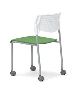 【送料無料】【4脚セット】スタッキングチェア MC-221W粉体塗装タイプ 【素材・カラー選べます】オフィス家具 会議 チェア/椅子ホワイトシェル仕様/キャスター付き