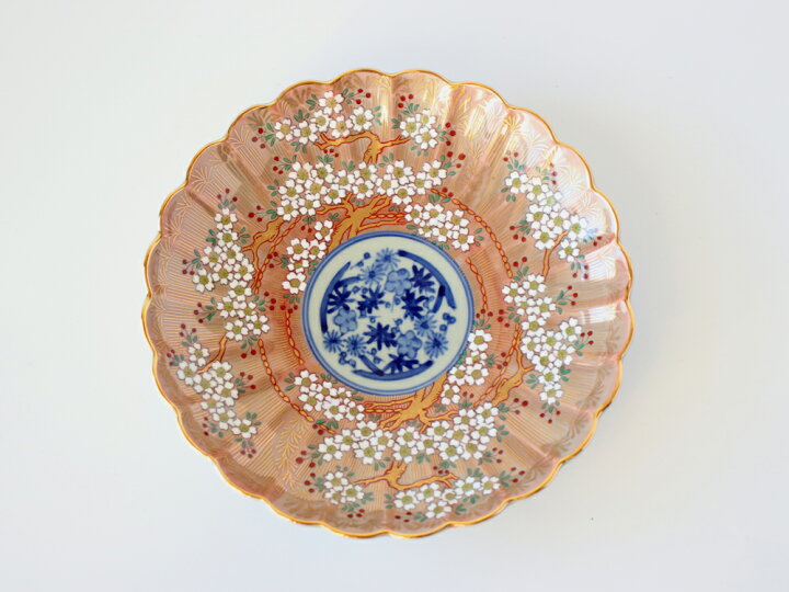楽天市場】林九郎窯 古伊万里様式 琳派桜樹文 プレート15cm (赤 