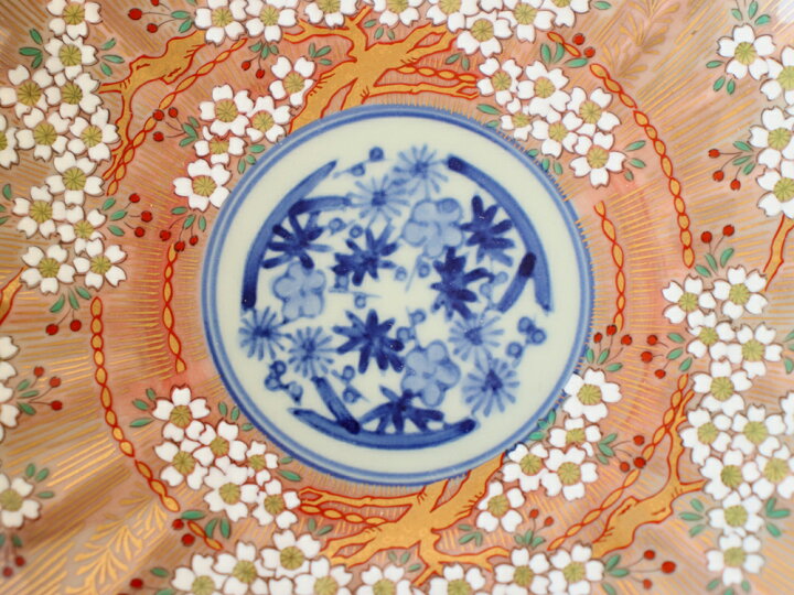 楽天市場】林九郎窯 古伊万里様式 琳派桜樹文 プレート15cm (赤 