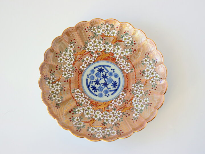 楽天市場】林九郎窯 古伊万里様式 琳派桜樹文 プレート19cm (赤 