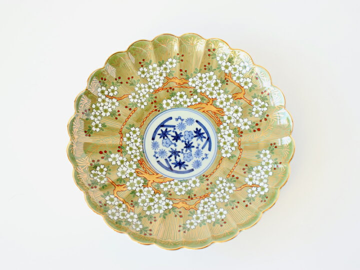 楽天市場】林九郎窯 古伊万里様式 琳派桜樹文 19cm (緑)【 波佐見焼 6 