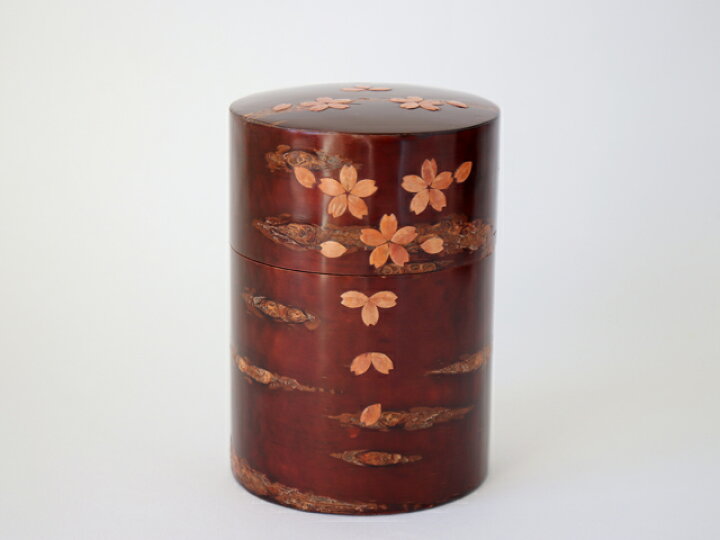 楽天市場】角館 伝四郎 桜皮細工 総皮茶筒 大 散花【 おしゃれ 日本製 