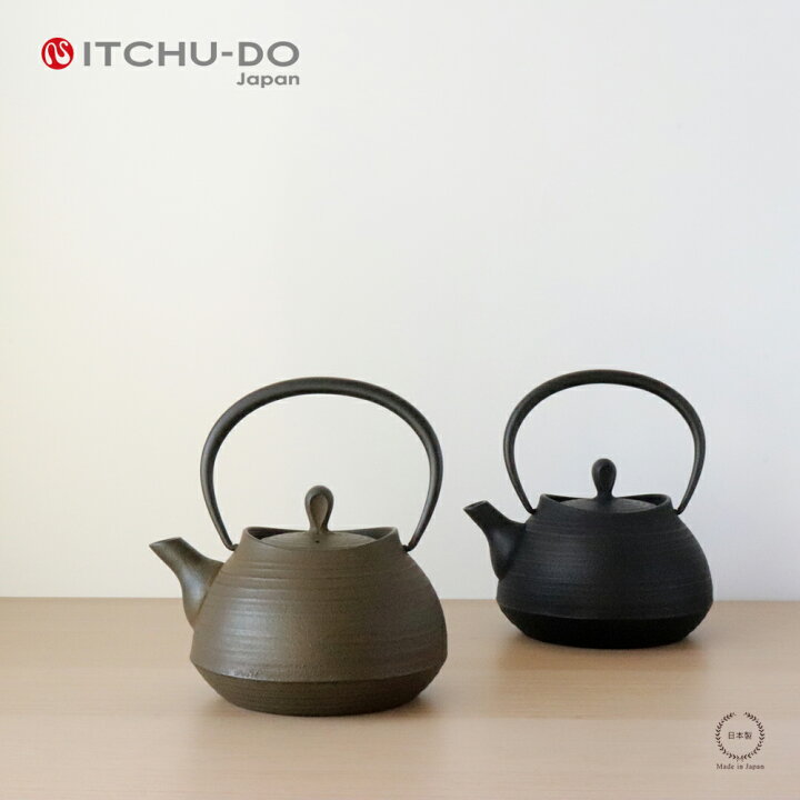 楽天市場】南部鉄器 壱鋳堂（ ITCHU-DO ）鉄瓶 刷毛目 0.6L ( 黒 