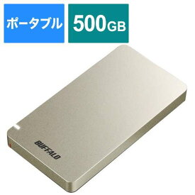 BUFFALO｜バッファロー SSD-PGM500U3-GC 外付けSSD USB-C＋USB-A接続 (PS対応) ゴールド [500GB /ポータブル型]