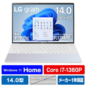 LG ノートパソコン 第13世代インテル最新CPU搭載 LG gram Style/14型、有機EL、WQXGA+＠90Hz/999g/バッテリー最大17時間/第13世代Core i7/メモリ 16GB/SSD 512GB/アンチグレア/顔認証/Windows 11 Home/オーロラホワイト/14Z90RS-KA74J (2023年モデル)