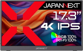 JAPANNEXT 17.3インチ モバイルモニター IPS パネル 4K UHD 3840x2160解像度 スマートケース付き (USB/Type C/PC対応/スピーカー内蔵 / sRGB100% / 非光沢) JN-MD-IPS1732UHDR