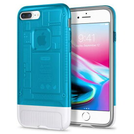 【Spigen】 「iMac G3 20周年限定版」 iPhone8 ケース iMac 完全再現 Classic C1 耐衝撃 米軍MIL規格取得 スケルトンデザイン 054CS24426 (ブルーベリー)