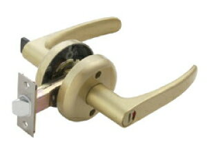 【直送品】マツ六 兼用取替レバー錠 トイレ錠 ゴールド バックセット:60mm 扉厚:30~40mm | レバーハンドル ドアノブ 種類 交換 取替 室内 ドア レバー