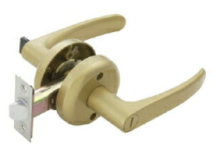 【直送品】マツ六 兼用レバー取替錠 間仕切錠 ゴールド バックセット:60mm 扉厚:30~40mm | レバーハンドル ドアノブ 種類 交換 取替 室内 ドア レバー