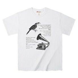 Tシャツ ヴィンテージの蓄音機と眼鏡とカラス アーティスティック デザインTee