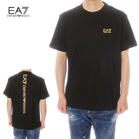エンポリオ・アルマーニ EMPORIO ARMANI EA7 半袖Tシャツ メンズ ブラック×ゴールド 8NPT18 PJ02Z 0208