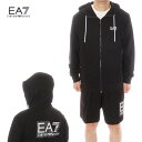 エンポリオアルマーニ EMPORIO ARMANI EA7 ジップパーカー ハーフパンツ セットアップ メンズ ブラック 3DPM53 3DPS63 PJ05Z 1200