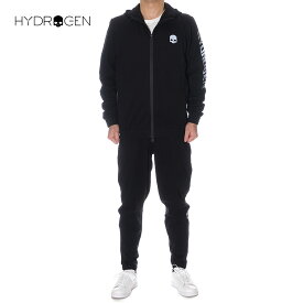 ハイドロゲン HYDROGEN TENNIS セットアップ ジップパーカー 上下 スウェット メンズ ブラック R00534 R00536