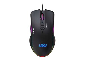 LAZOS(���\�X) RGB�Q�[�~���O�}�E�X 7�{�^�� �u���b�N �}�E�X PC �p�\�R�� �Q�[���p L-MSG7-B