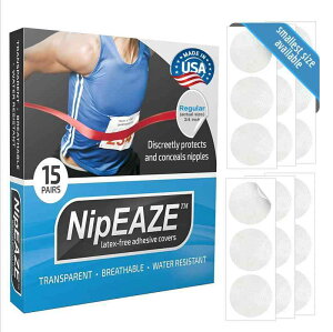 NipEaze - 15pairs - The Original Transparent Nip Protector - Nipple Chafing Prevention - Running Gear (Regular / 15pairs)