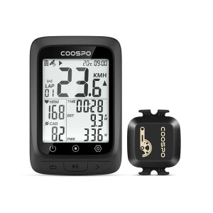 COOSPO BC107 �T�C�N���R���s���[�^ GPS �T�C�R�� ���C�����X ���]�ԃX�s�[�h���[�^�[ Bluetooth5.0ANT+�Ή� �X�s�[�h/�P�C�f���X�Z���T�[�t�� ���]��/���[�h�o�C�N�p