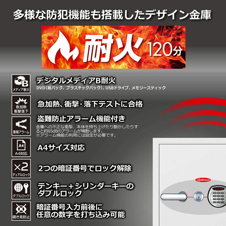 楽天市場】【設置見積必須】ディプロマット デジタルテンキー式耐火 
