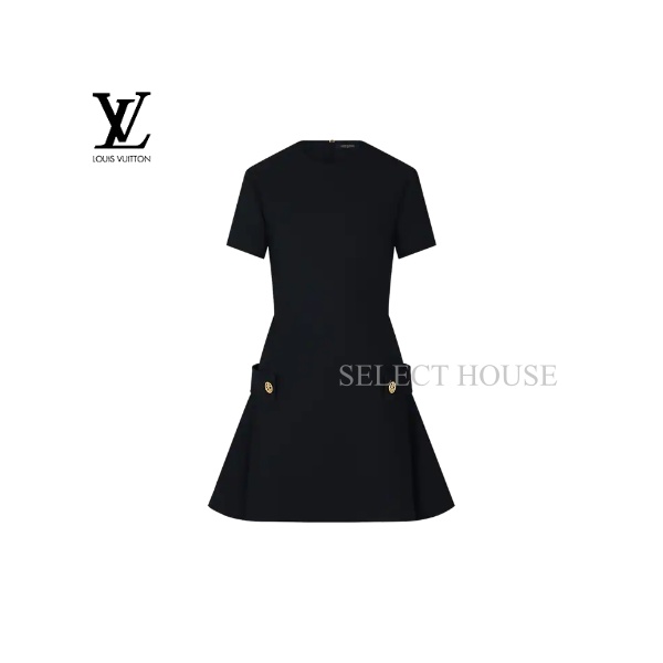 新作 ルイ お気にいる ヴィトン レディース 2020 新作 ドレス LOUIS SELECTHOUSE☆セレクトハウス VUITTONアンカーボタンAラインドレス 送料無料 21SS