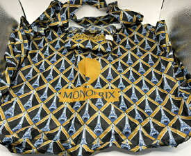 大人気商品 ラストの納品がフランスから到着！超人気！フランス モノプリ SELECTHOUSEセレクトハウス日本未入荷Monoprix エコバッグ　ネイビー系 エッフェル塔 丈夫で軽い 大人気商品