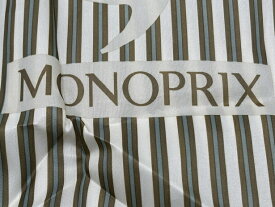 2025年 新柄 新作ストライプ フランス モノプリ SELECTHOUSEセレクトハウス日本未入荷Monoprix エコバッグ　パリ モノプリ 丈夫で軽い