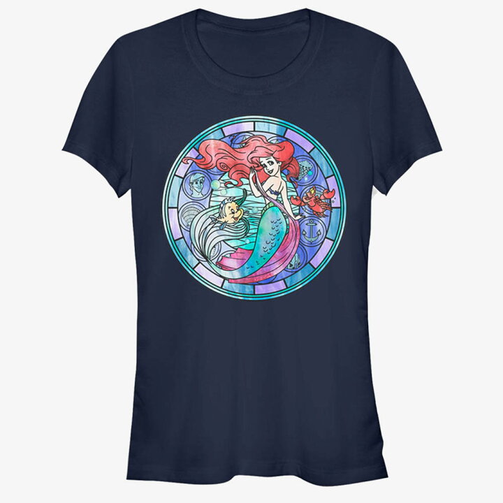 楽天市場 アリエル Tシャツ ディズニー Disney リトルマーメイド Little Marmaid The Stained Glass T Shirt ガールズ キッズ 女の子 映画エンタメショップ Selection