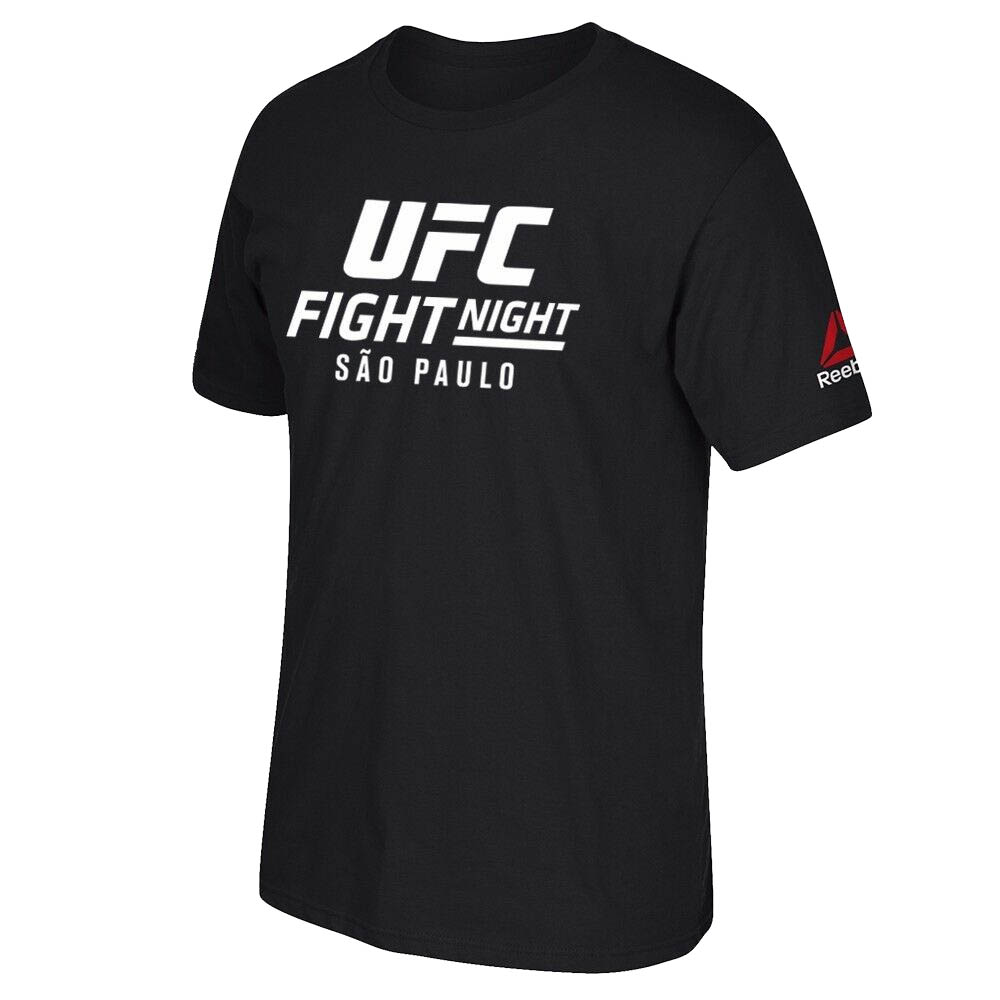 UFC Tシャツ ファイトナイト @ 全店販売中 ブラジル サンパウロ ブラック グラフィック イベント Reebok 本物 プリント リーボック