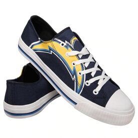 NFL チャージャース シューズ ビッグロゴ キャンパス スニーカー Low Top Big Logo Canvas Shoes Forever Collectibles ネイビー