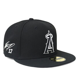 MLB 大谷翔平 エンゼルス キャップ Basic 59FIFTY Cap サイン刺繍 ニューエラ/New Era ブラック/ホワイト