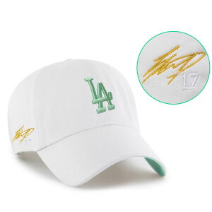 MLB ��J�ĕ� �h�W���[�X �L���b�v �y�C�O���t�z�T�C���h�J Clean Up Adjustable Hat 47Brand �z���C�g �w�����b�N