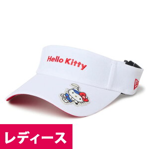 �n���[�L�e�B�[ �L���b�v Hello Kitty Women's Sun Visor Long Visor Golf �j���[�G��/New Era �z���C�g