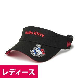 �n���[�L�e�B�[ �L���b�v Hello Kitty Women's Sun Visor Long Visor Golf �j���[�G��/New Era �u���b�N