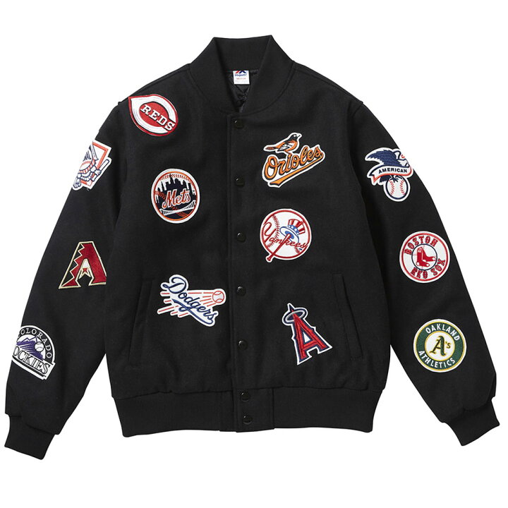 楽天市場】MLB ジャケット/スタジャン オールオーバーフロントロゴ 