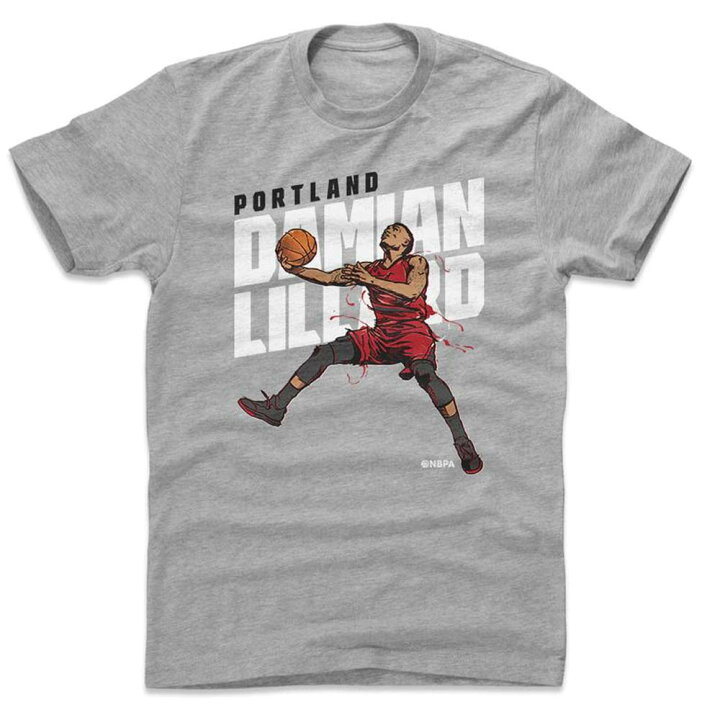 楽天市場 Nba Tシャツ トレイルブレイザーズ デイミアン リラード プレーヤー アート レイアップ 500level グレー Ocsl Mlb Nbaグッズショップ Selection
