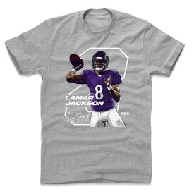 NFL レイブンズ ラマー・ジャクソン Tシャツ Player Art Cotton T-Shirt 500Level グレー【OCSL】